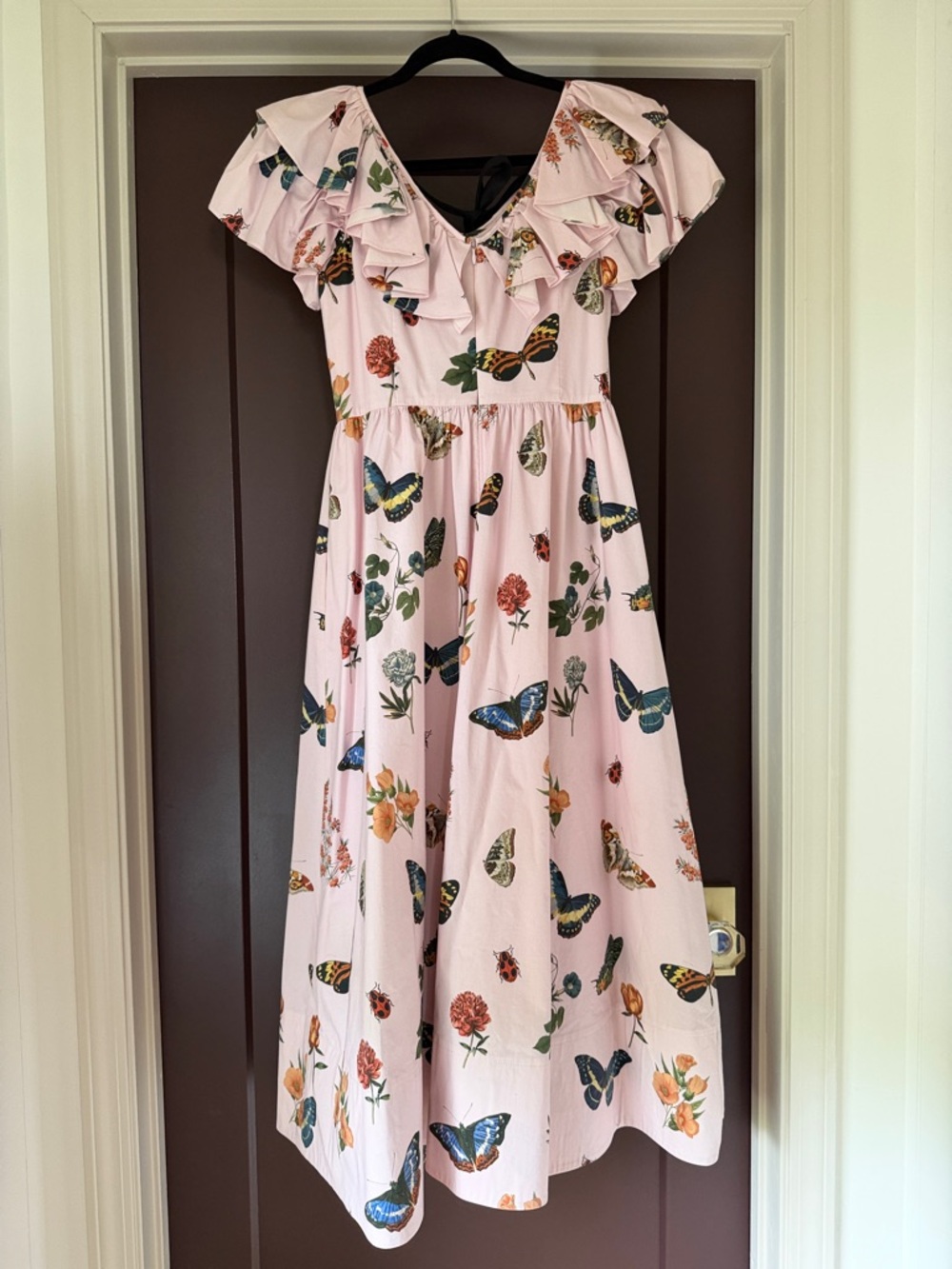 Antonio Melani Pink Floral Butterfly Ruffle Dress - Picture 3 of 3
